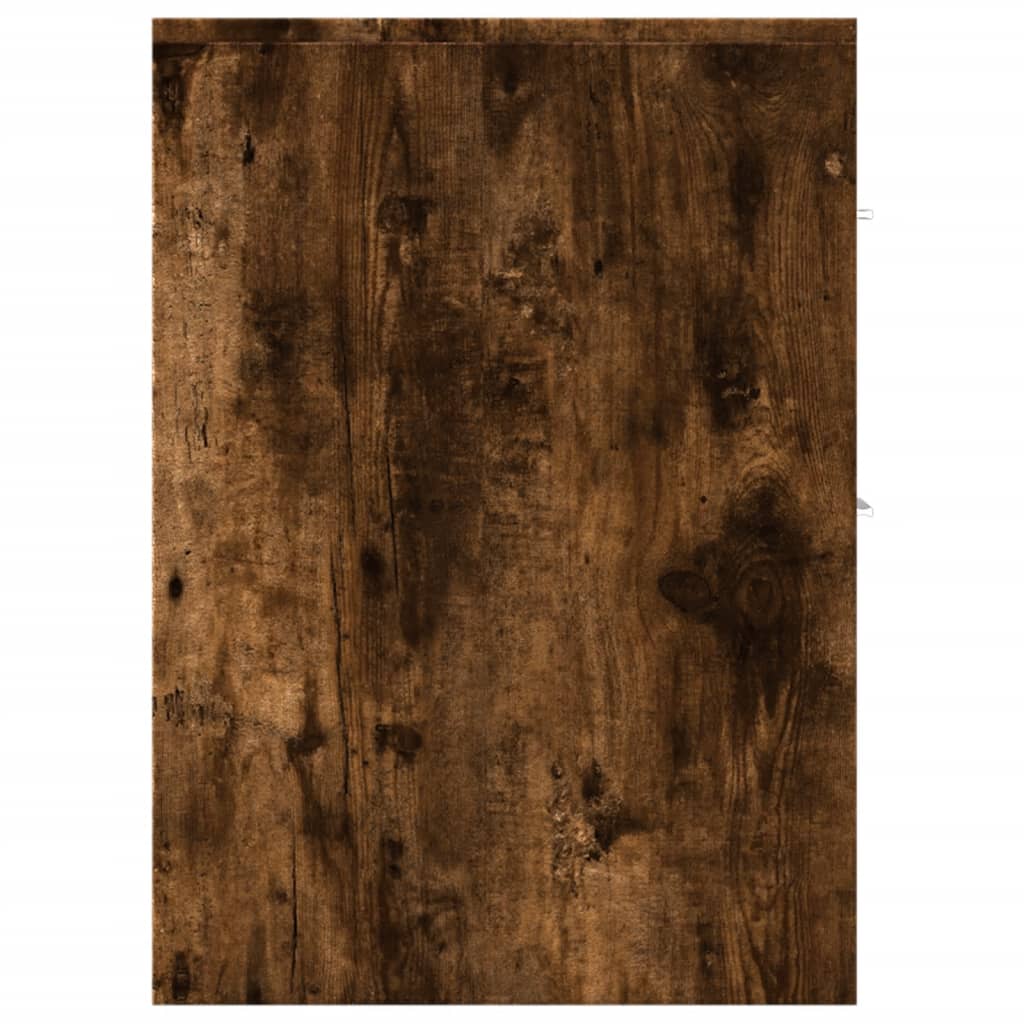 Narrow Bathroom Cupboard with Wheels Smoked Oak Engineered Wood